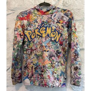 Pokemon All Over Print Hoodie Youth XL Anime Gamer Graphic Pullover - READ